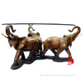 home bronze table base sculpture of elelphants for sale